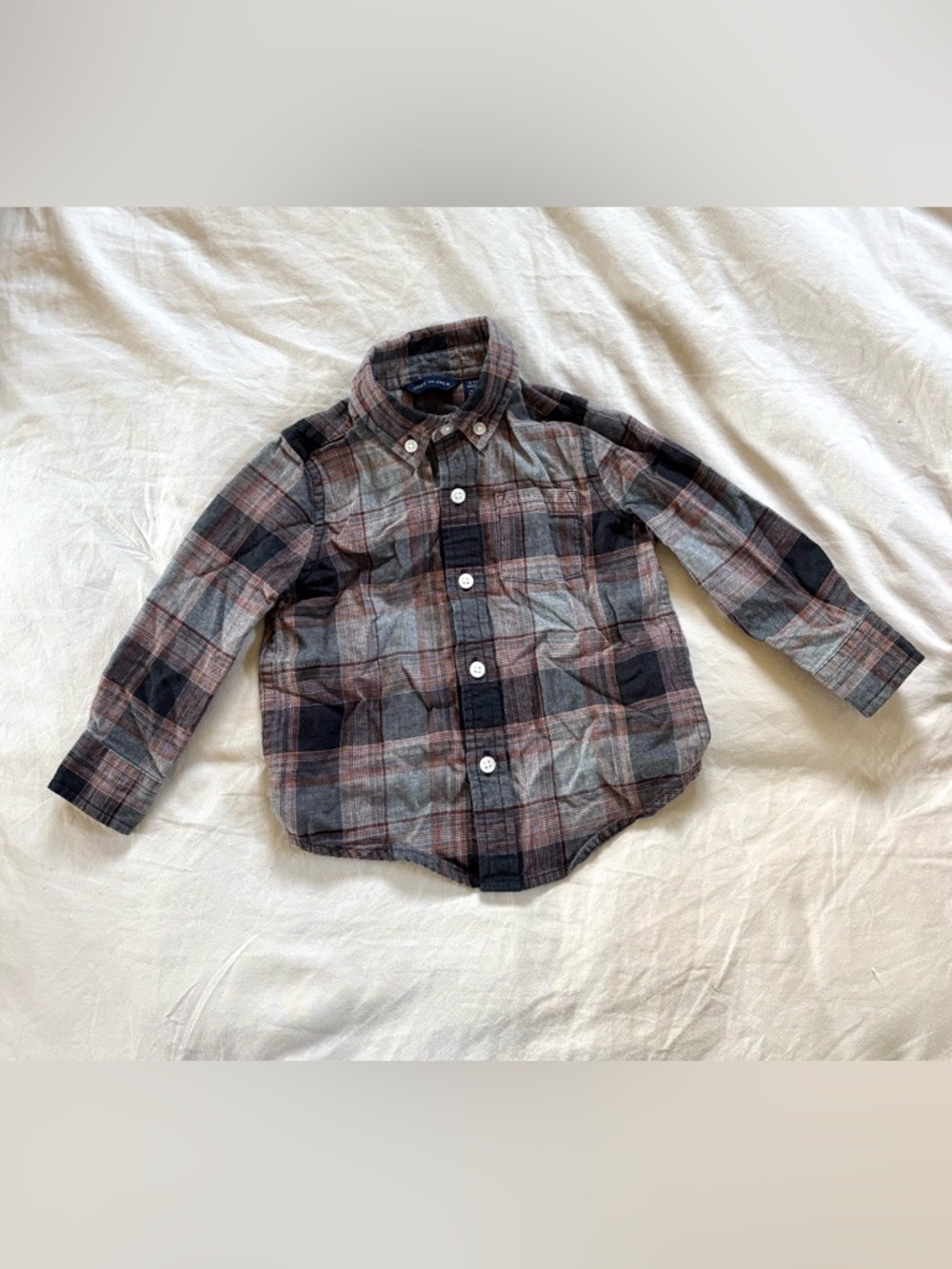 Janie and Jack 100% Cotton Plaid Flannel Shirt size 12-18 months